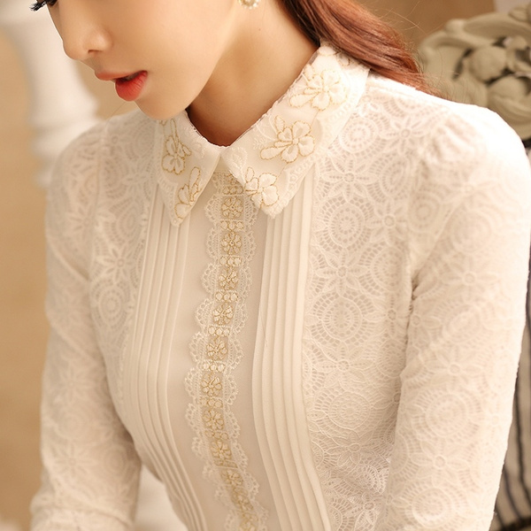 Winter Korean Blouse with Collar Outfit