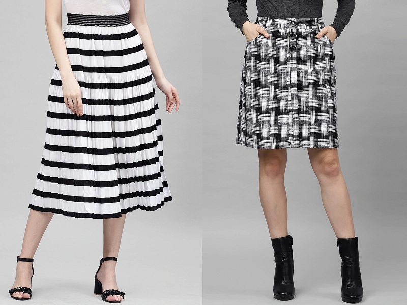 Classic Black and White Skirt Outfits for Winter