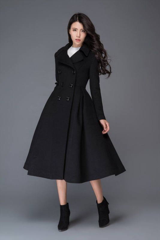 woman in coat dress