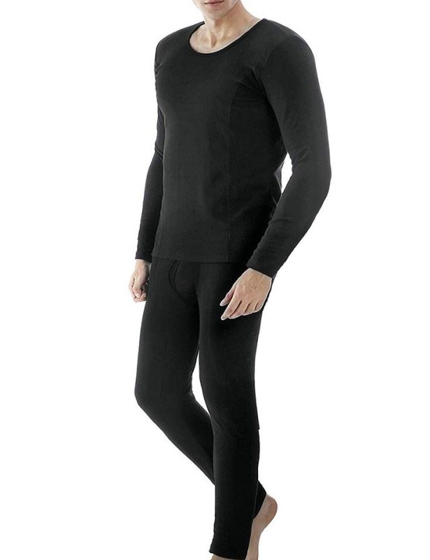 long underwear man in black thermals