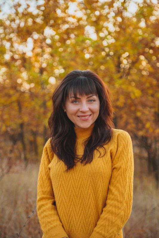 woman in yellow sweater