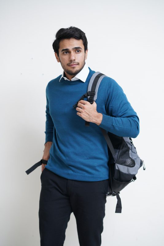 lightweight stylish blue colored sweater for men